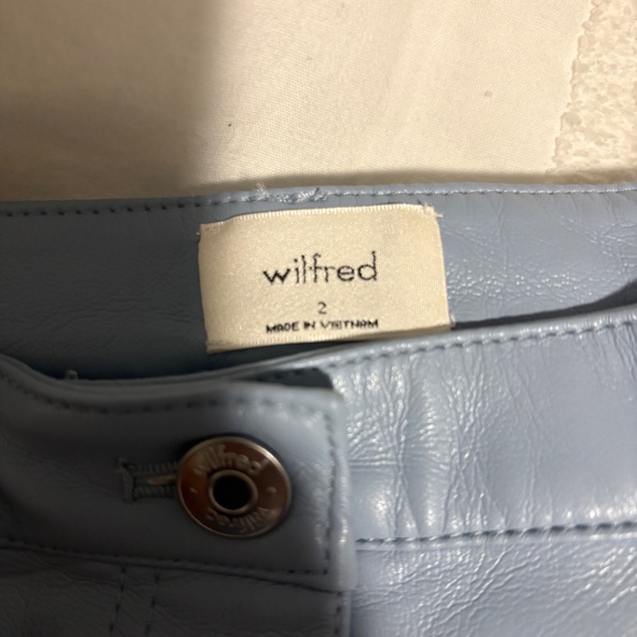Wilfred Vegan Leather Pants — Icy Blue (Size 2, Worn a Few Times) - Picture 3 of 3